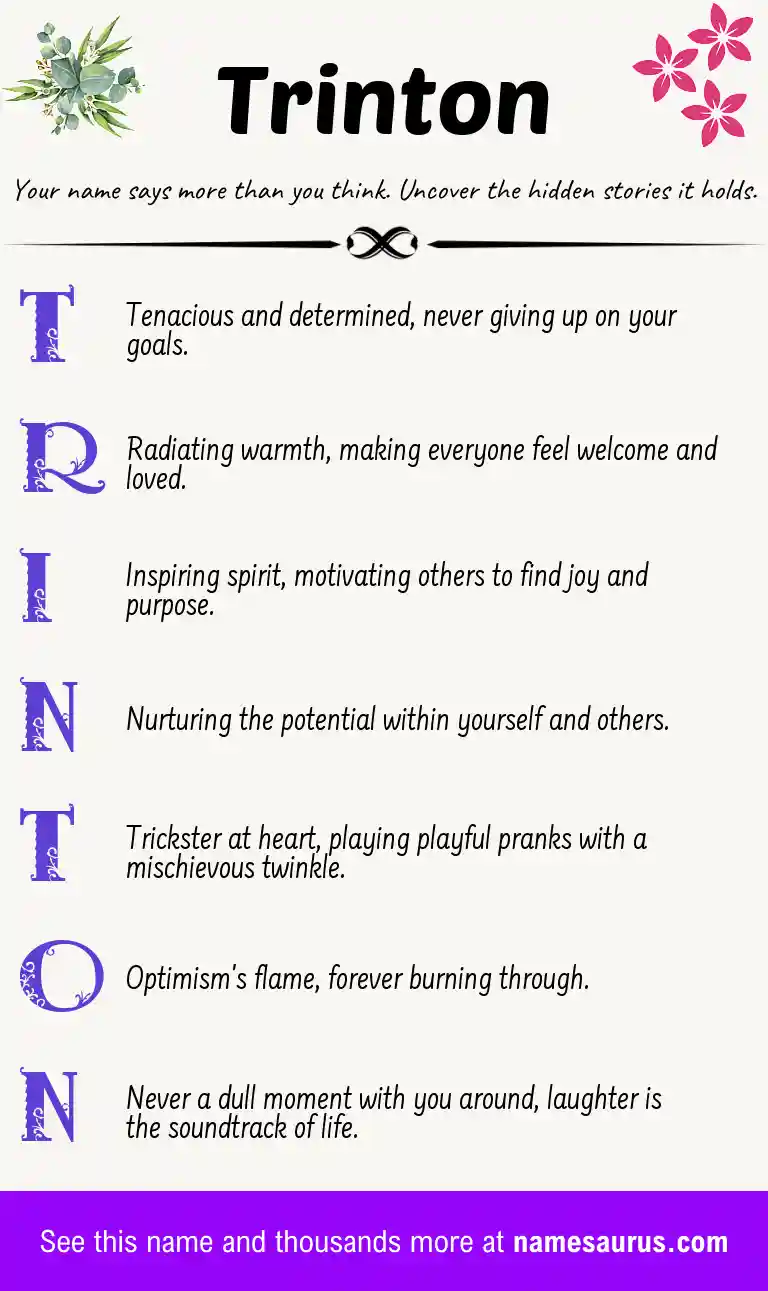Acrostic poem about Trinton.