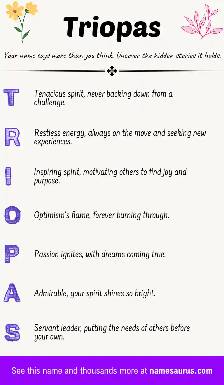 Acrostic poem about Triopas.