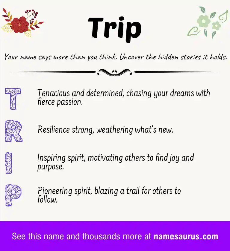 Acrostic poem about Trip.