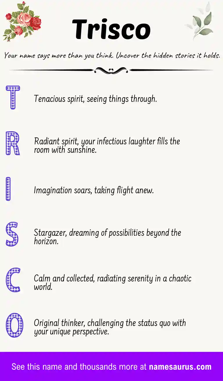 Acrostic poem about Trisco.