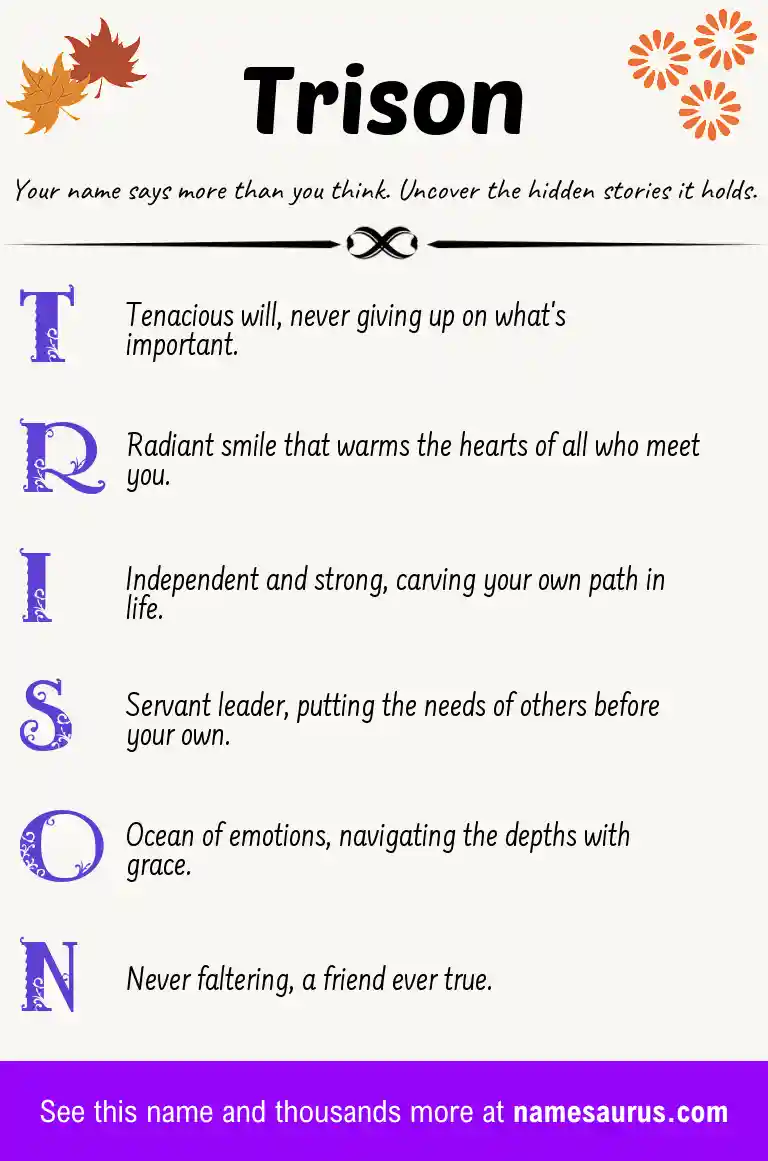 Acrostic poem about Trison.