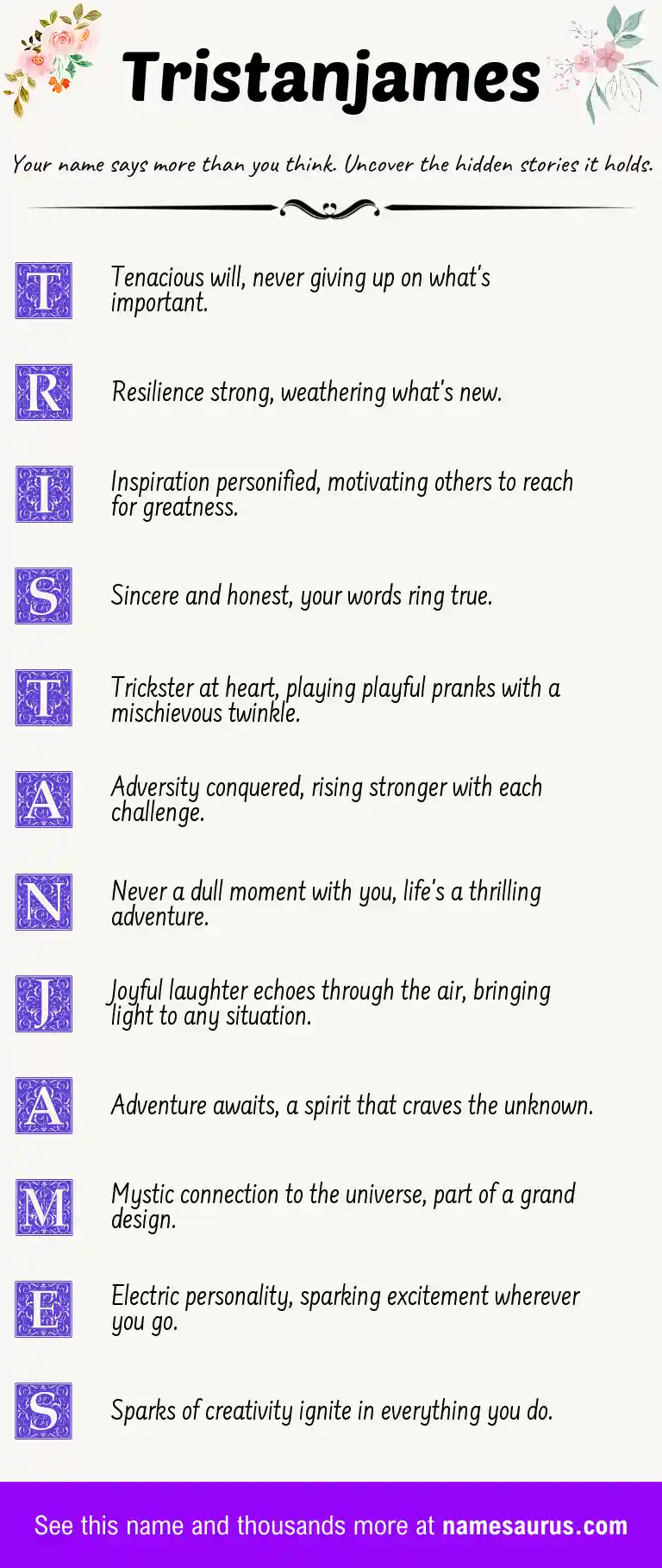 Acrostic poem about Tristanjames.