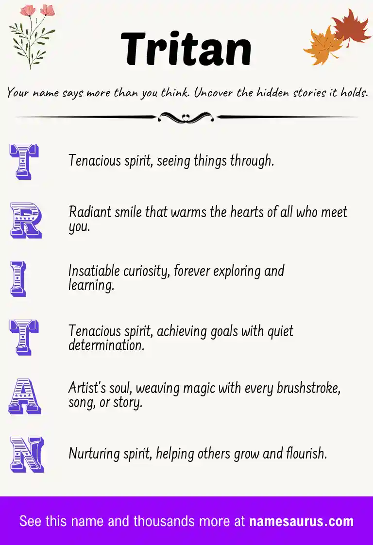 Acrostic poem about Tritan.