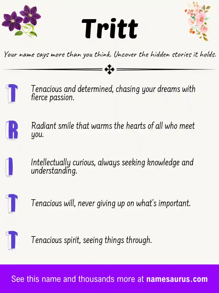 Acrostic poem about Tritt.