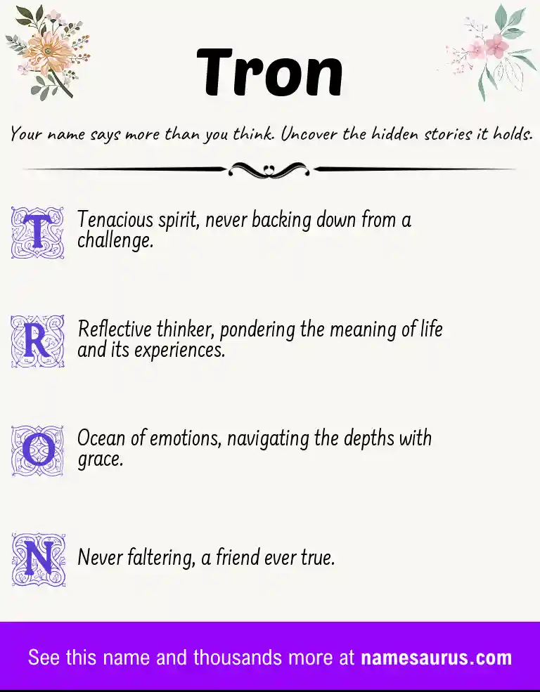 Acrostic poem about Tron.