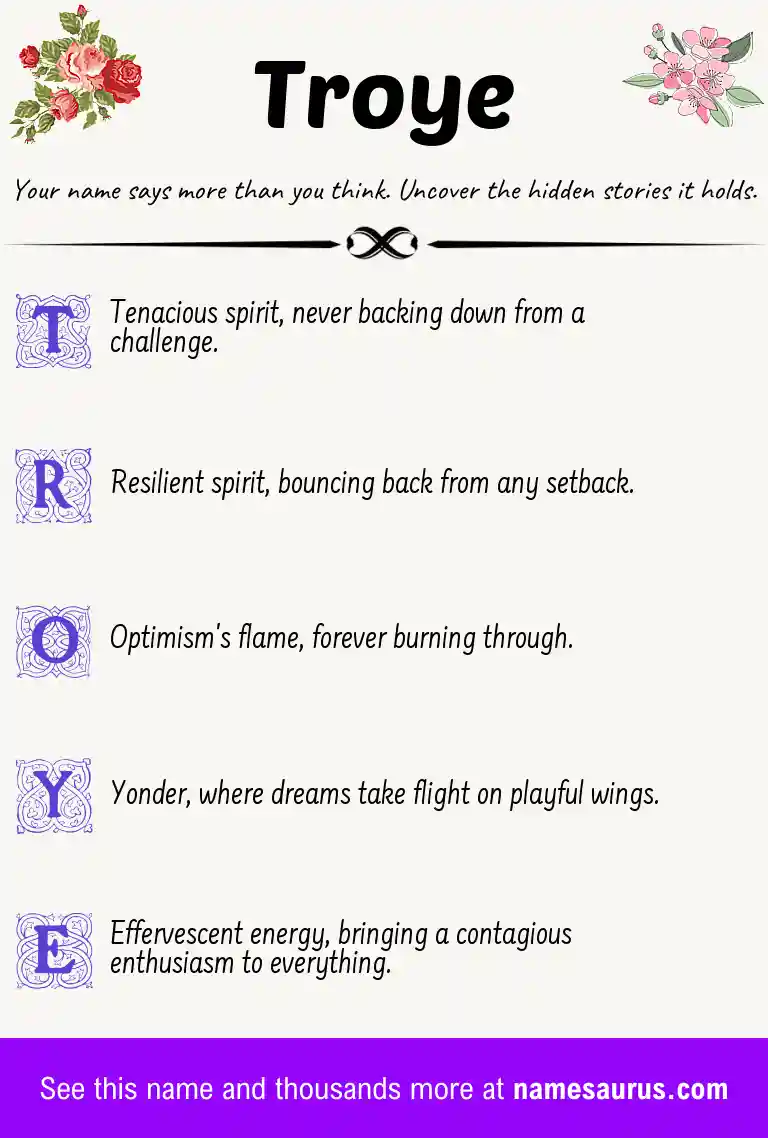 Acrostic poem about Troye.