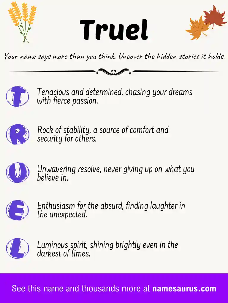Acrostic poem about Truel.