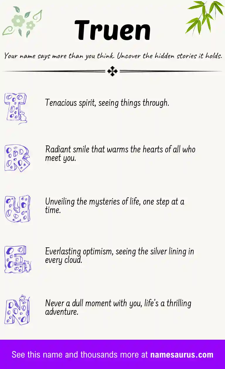 Acrostic poem about Truen.
