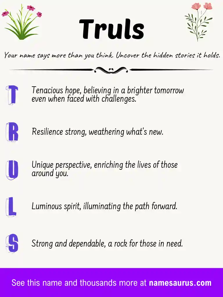 Acrostic poem about Truls.