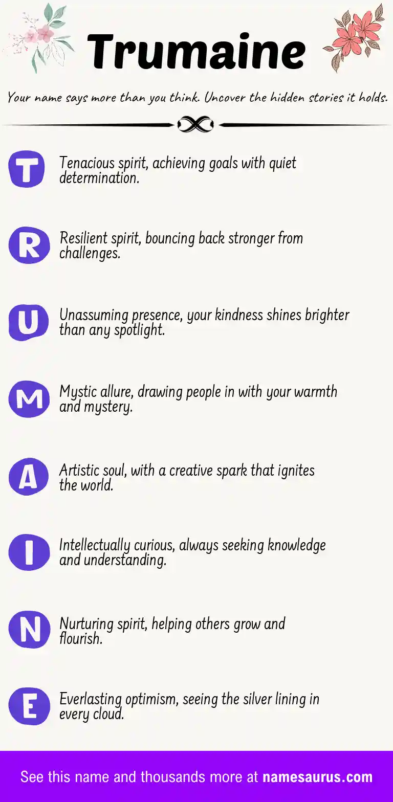 Acrostic poem about Trumaine.