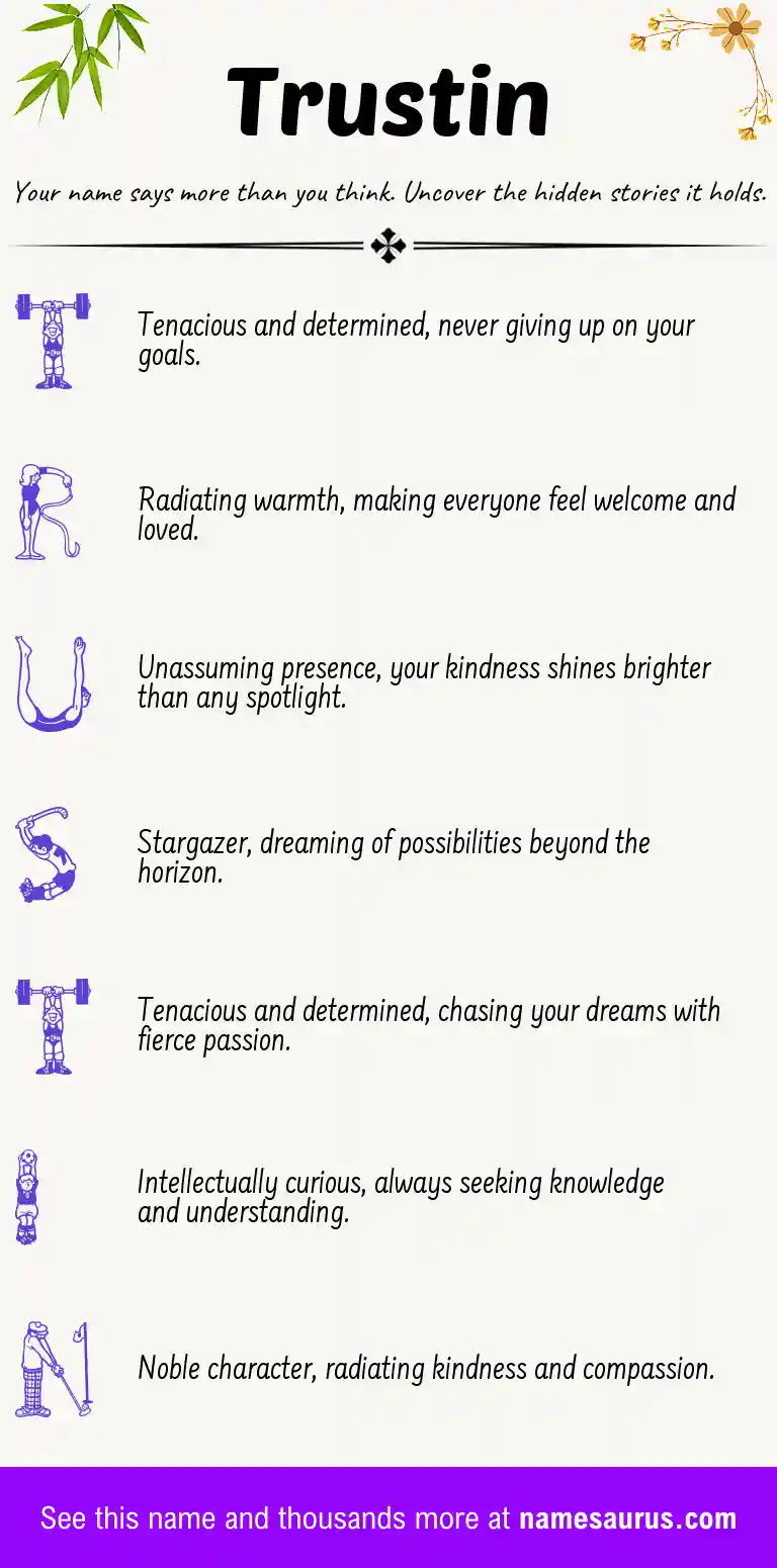 Acrostic poem about Trustin.