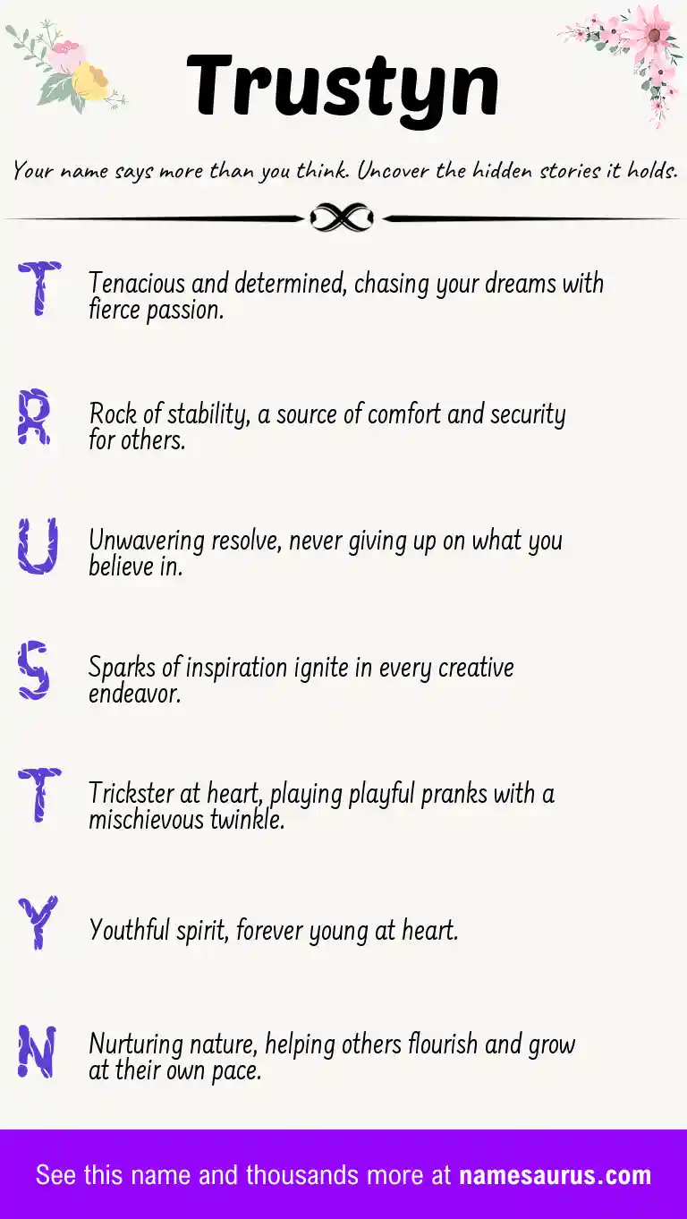 Acrostic poem about Trustyn.