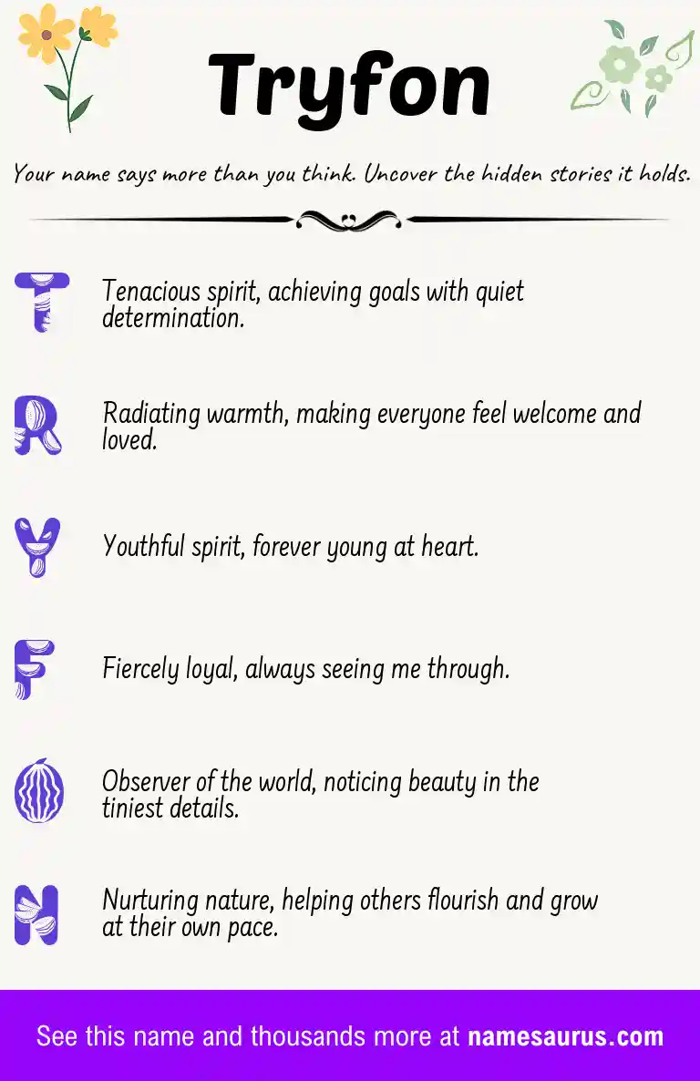 Acrostic poem about Tryfon.