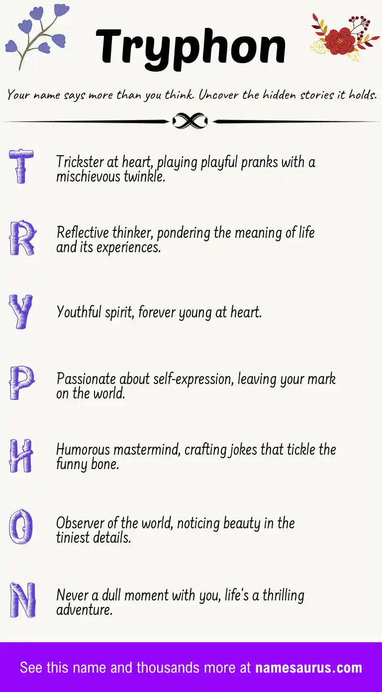 Acrostic poem about Tryphon.