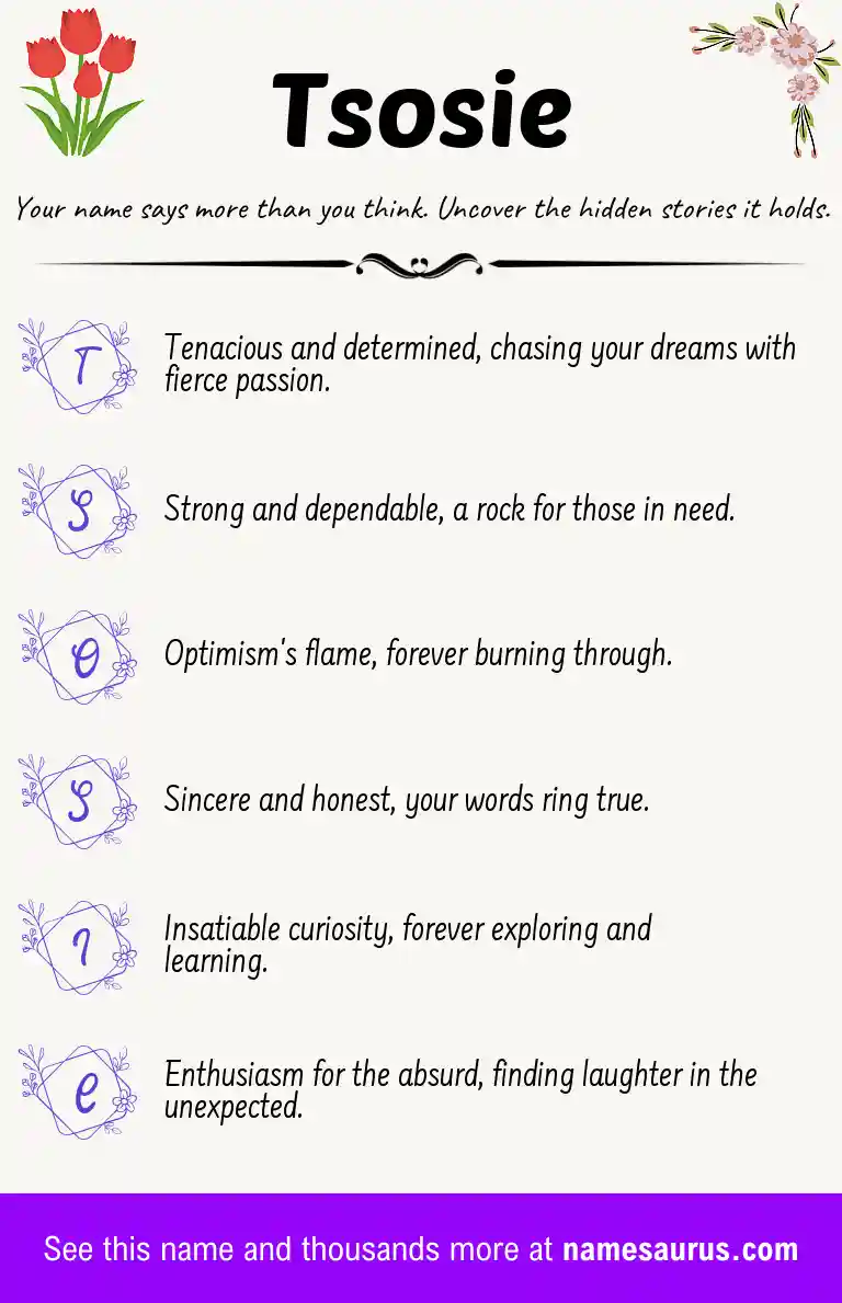 Acrostic poem about Tsosie.