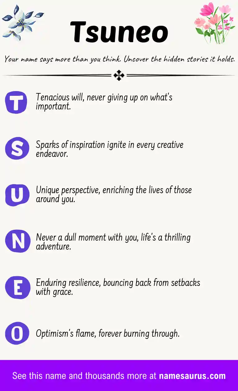 Acrostic poem about Tsuneo.