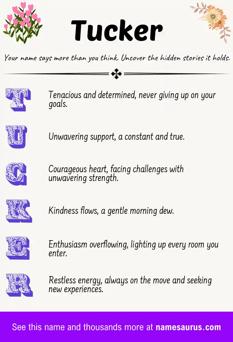 Acrostic poem about Tucker.