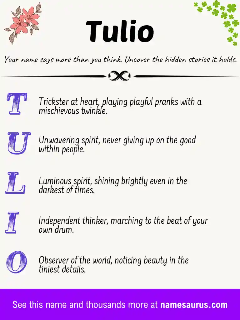 Acrostic poem about Tulio.
