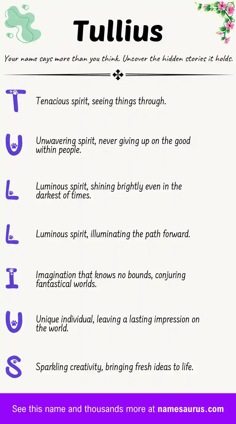 Acrostic poem about Tullius.