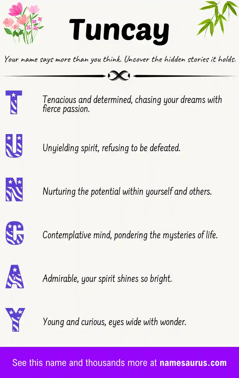 Acrostic poem about Tuncay.