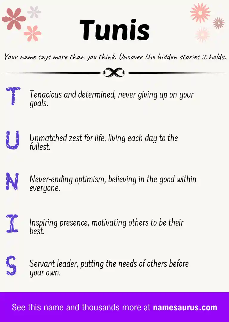 Acrostic poem about Tunis.