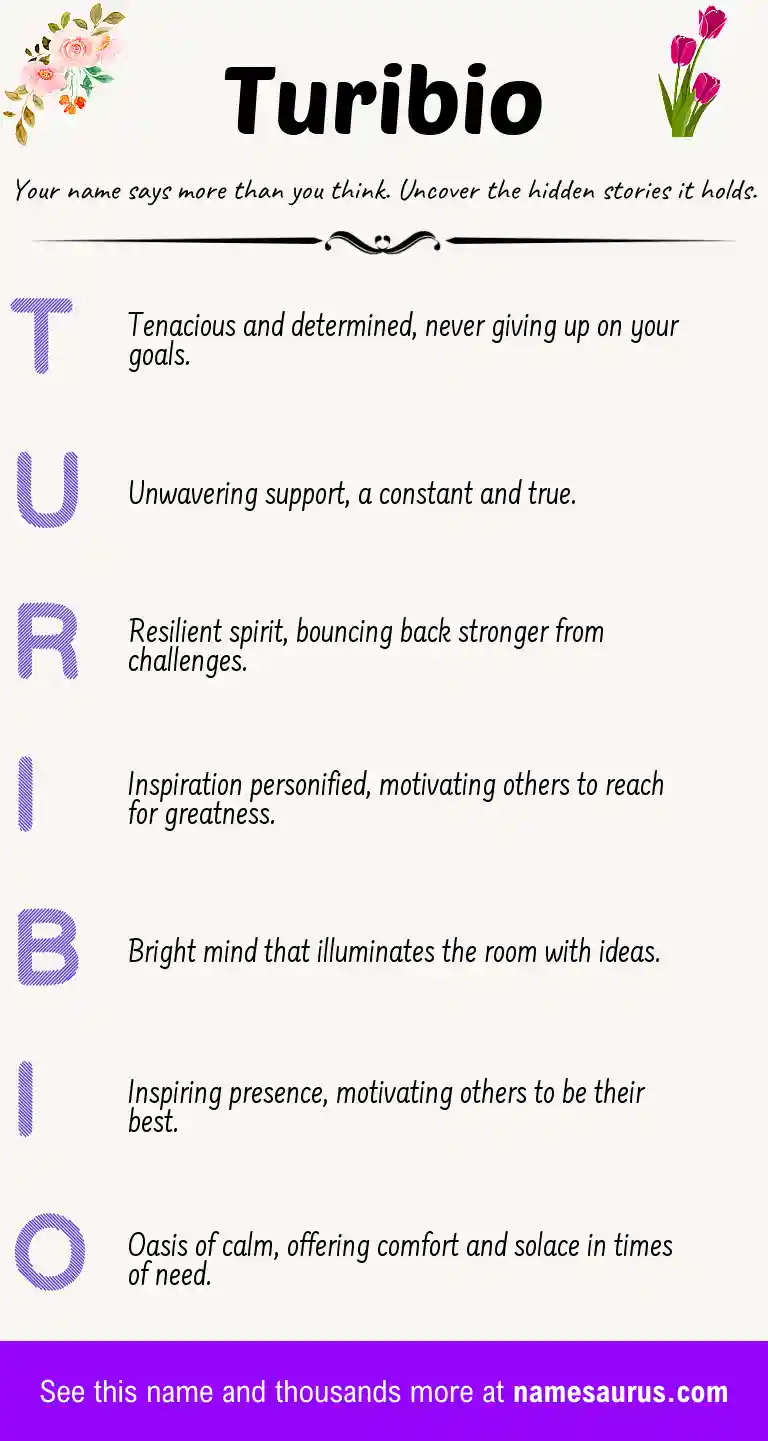 Acrostic poem about Turibio.