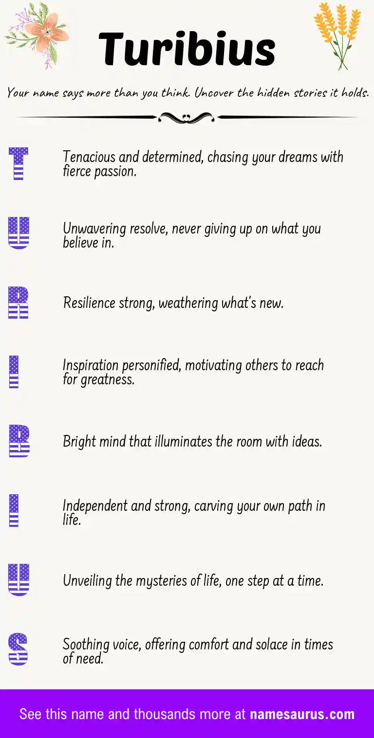 Acrostic poem about Turibius.