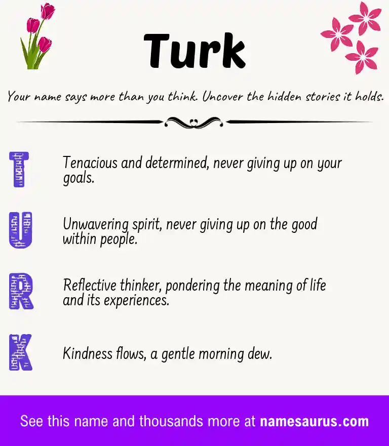 Acrostic poem about Turk.