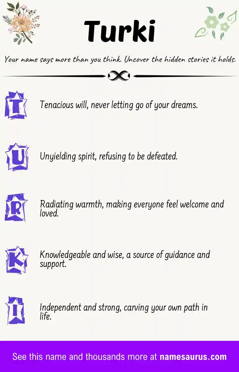 Acrostic poem about Turki.