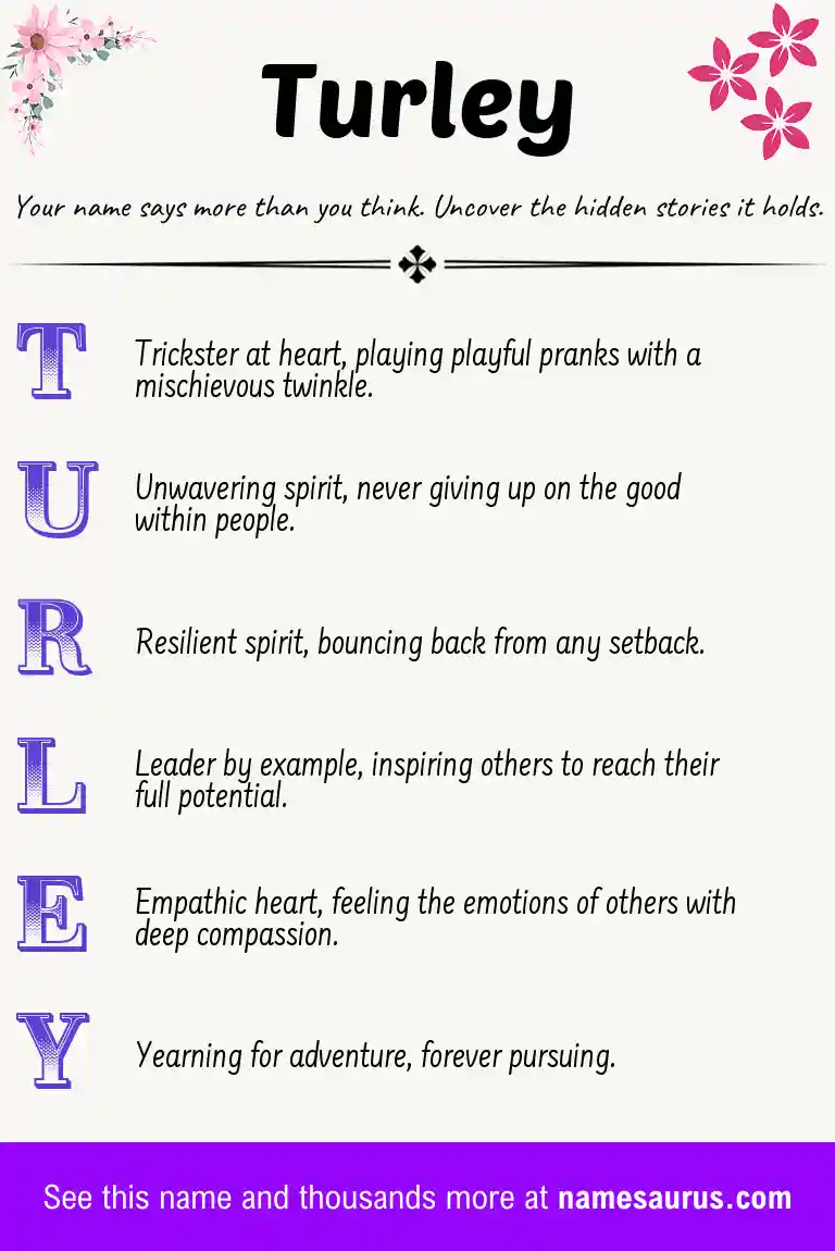 Acrostic poem about Turley.