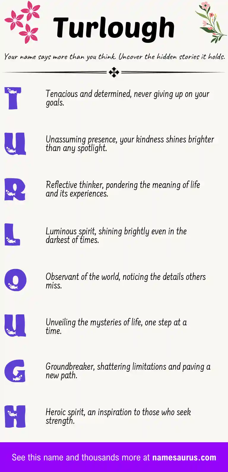 Acrostic poem about Turlough.