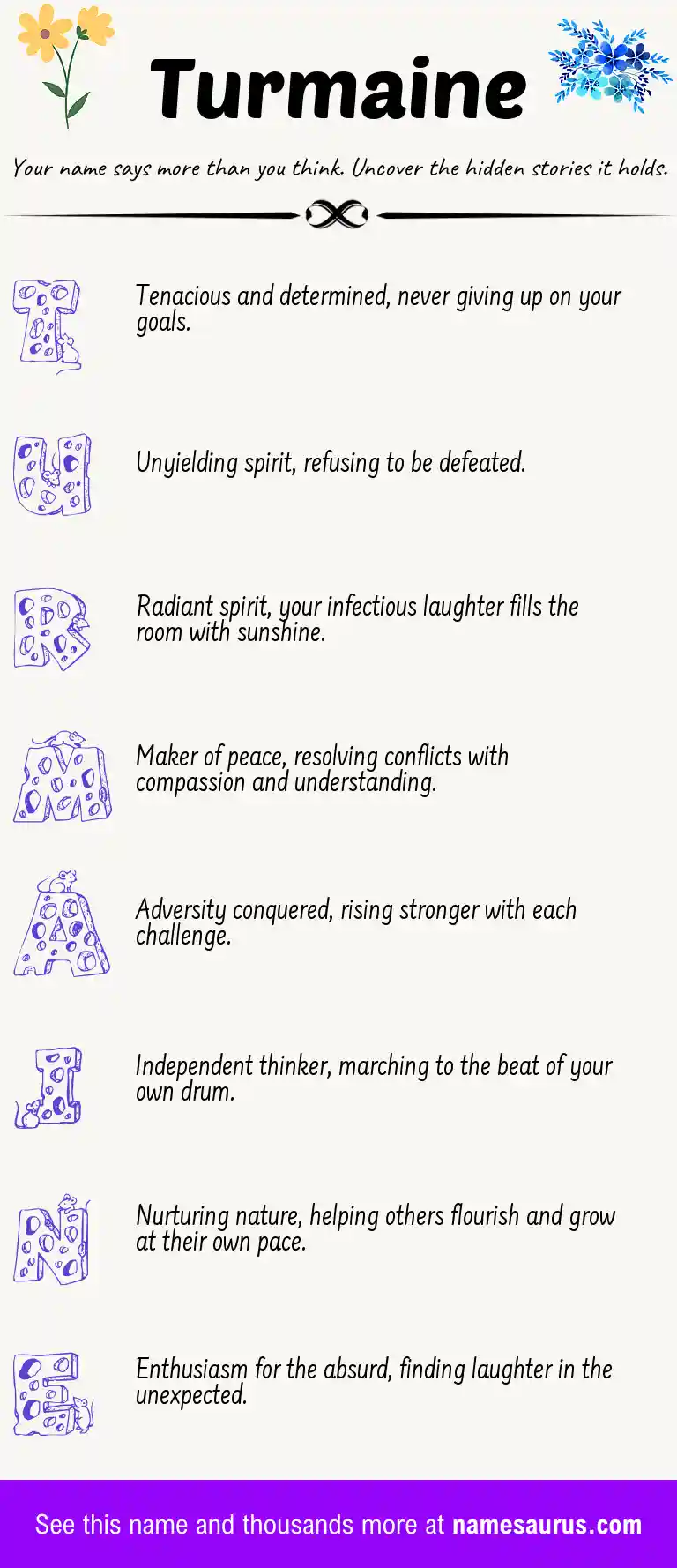Acrostic poem about Turmaine.