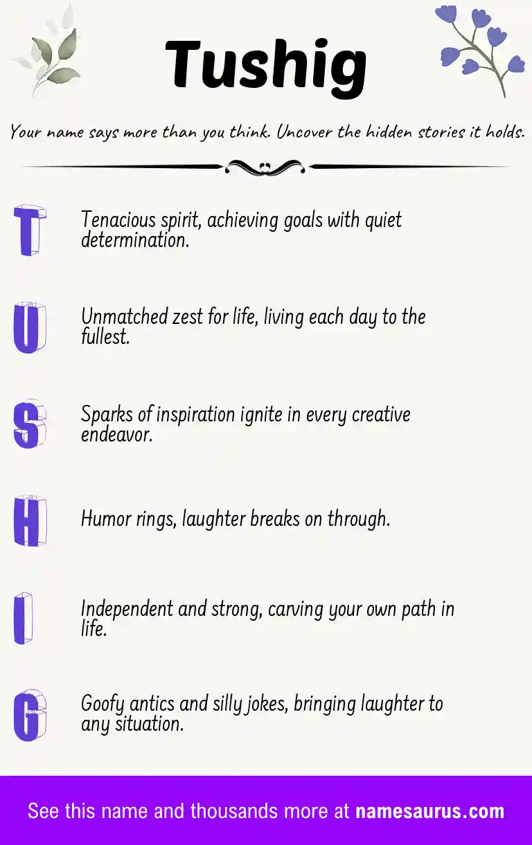 Acrostic poem about Tushig.