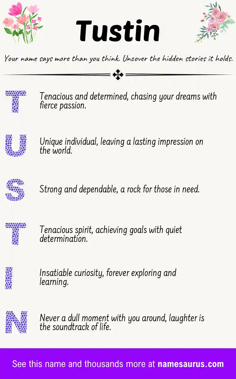 Acrostic poem about Tustin.