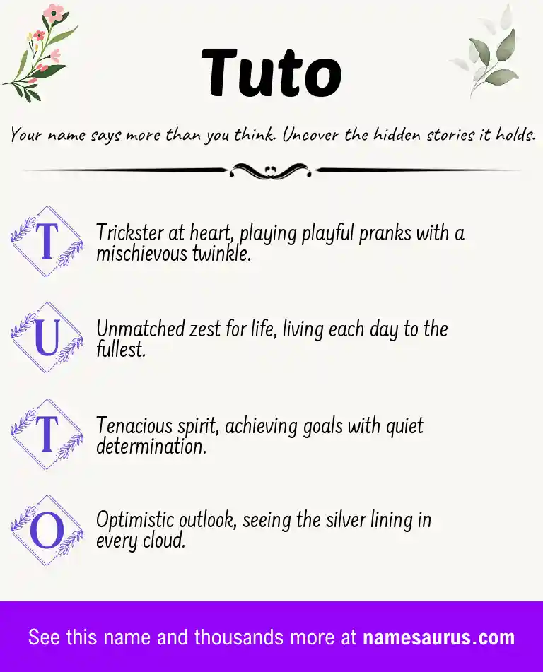 Acrostic poem about Tuto.