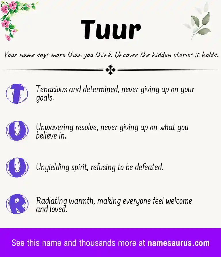 Acrostic poem about Tuur.