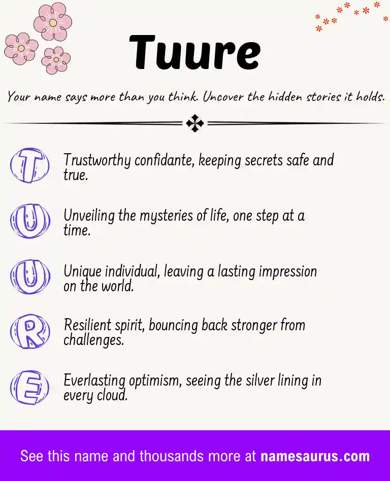 Acrostic poem about Tuure.
