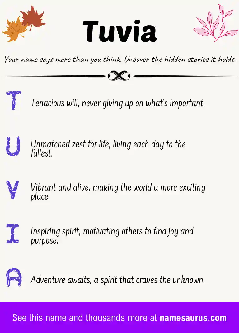 Acrostic poem about Tuvia.