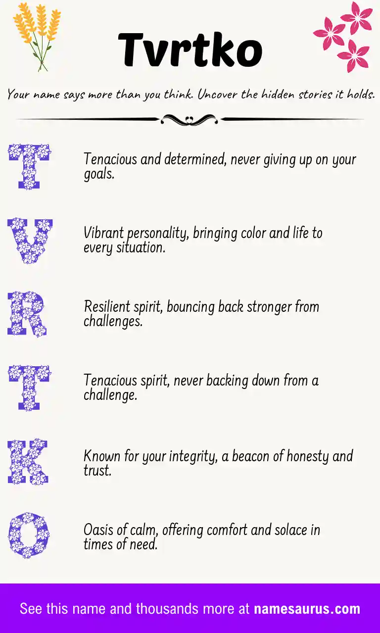 Acrostic poem about Tvrtko.