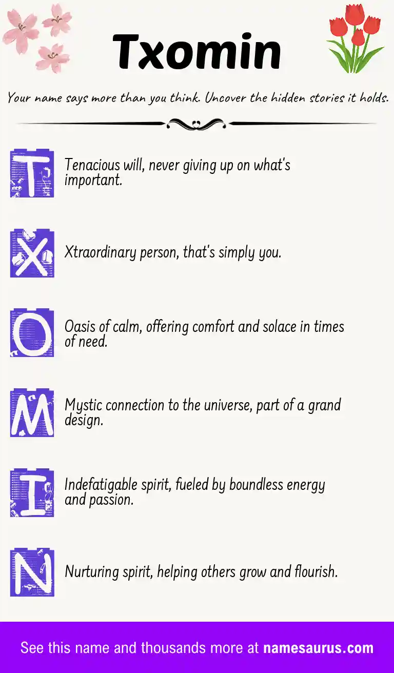 Acrostic poem about Txomin.