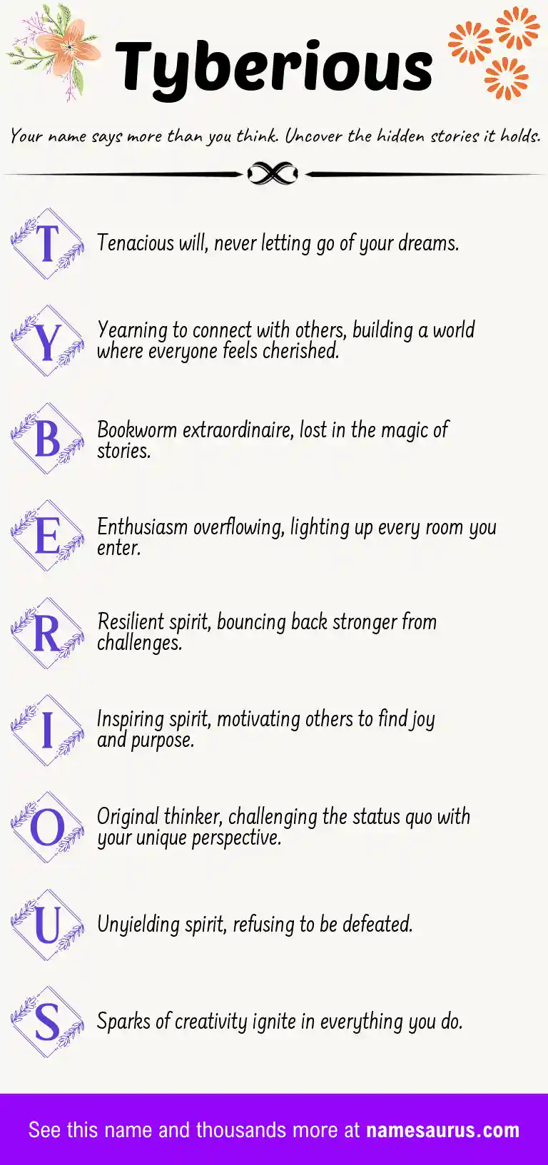 Acrostic poem about Tyberious.