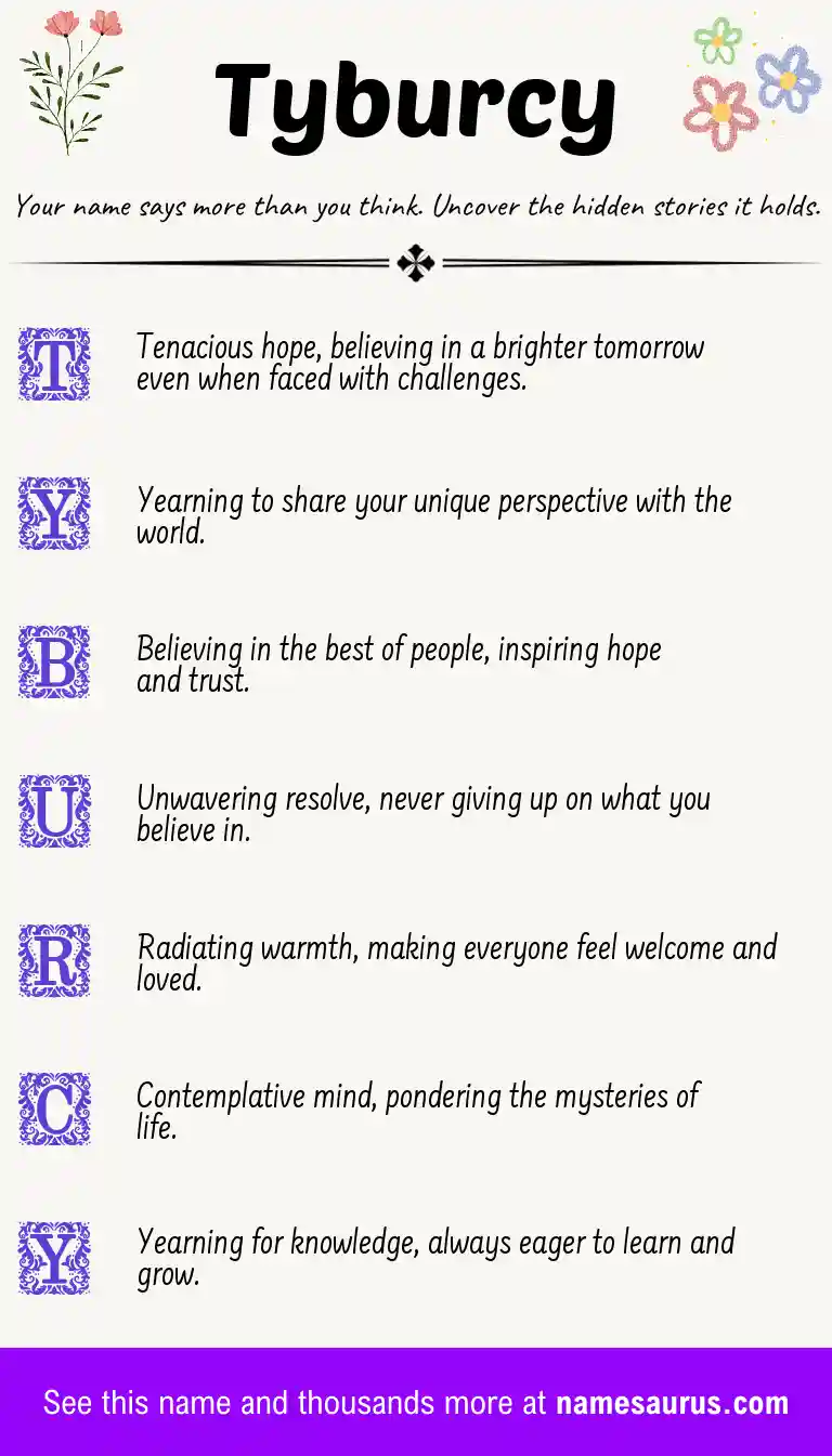 Acrostic poem about Tyburcy.
