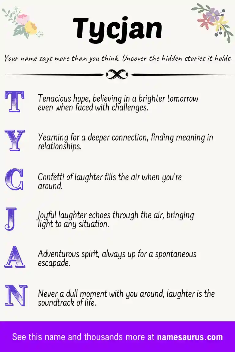 Acrostic poem about Tycjan.