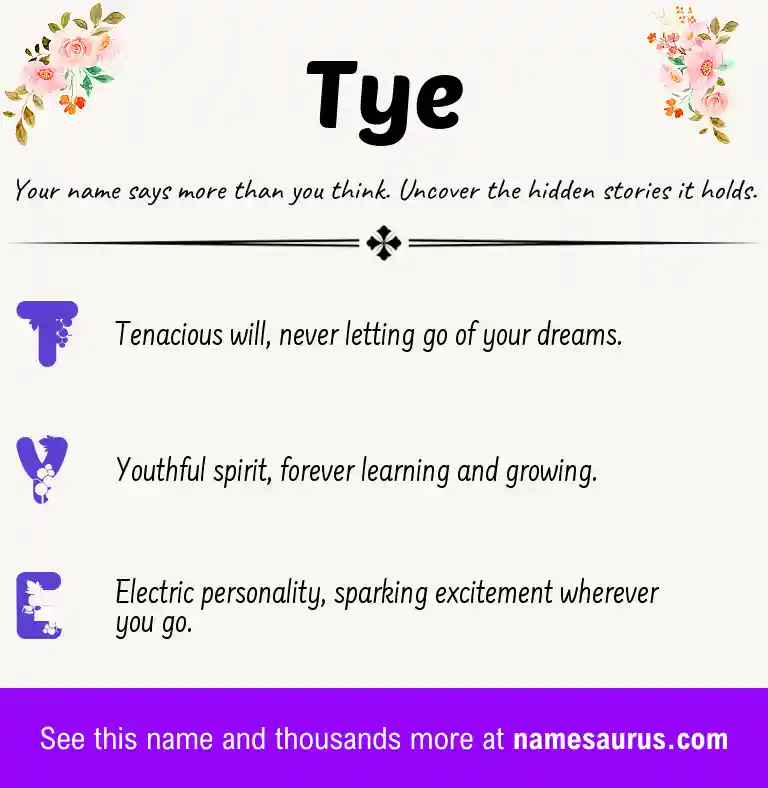 Acrostic poem about Tye.