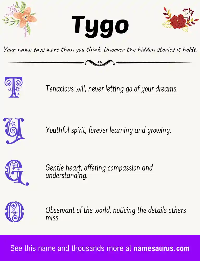 Acrostic poem about Tygo.