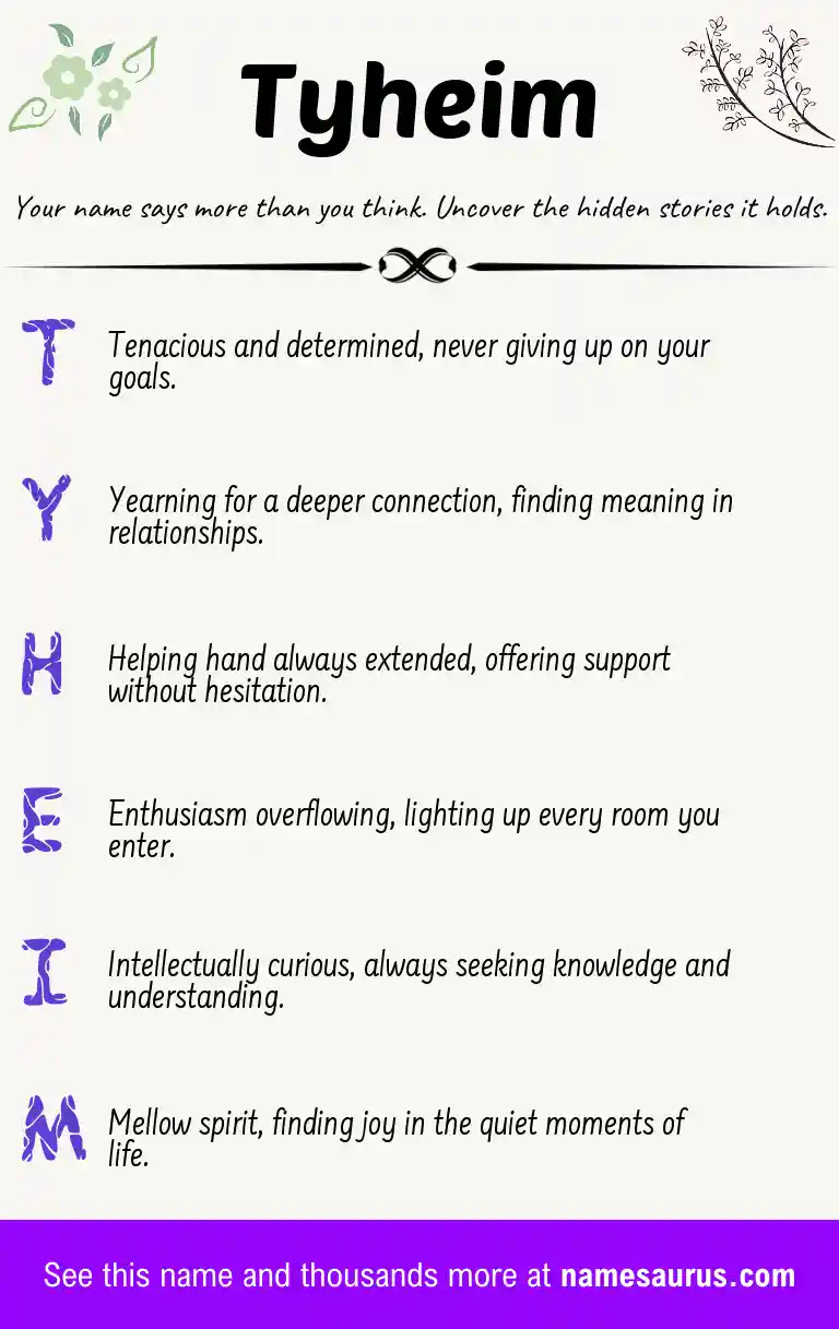 Acrostic poem about Tyheim.