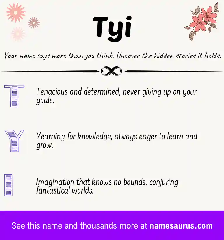 Acrostic poem about Tyi.