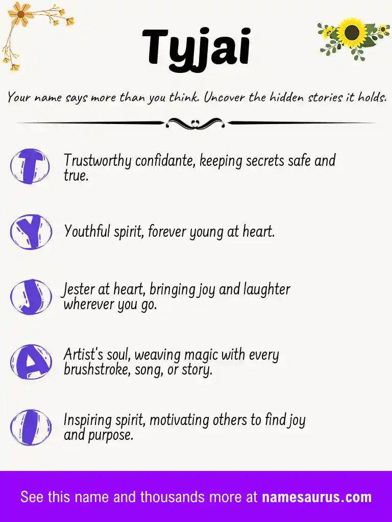 Acrostic poem about Tyjai.