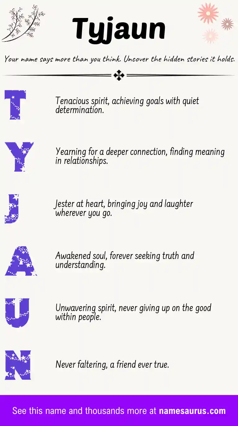 Acrostic poem about Tyjaun.