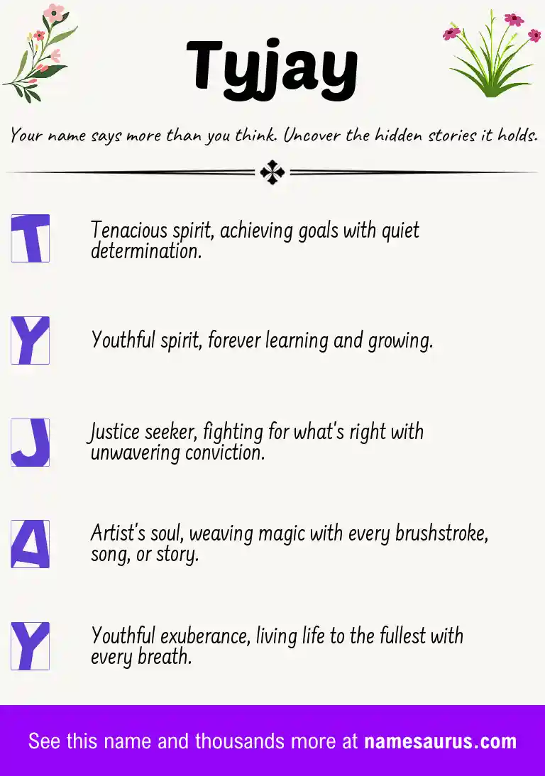 Acrostic poem about Tyjay.